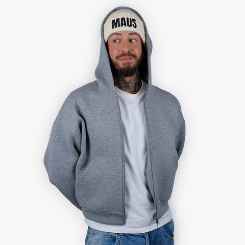 Unisex MAUS Beanie Gelb, kombiniert mit lässigem Look by Dejan Garz